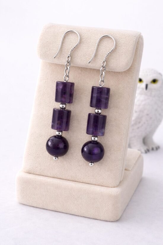 Dabīgo akmeņu auskari "Pūces Maģija"